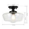 Goosebrite Schoolhouse Style Light Fixture, 12" Black Semi Flush Mount