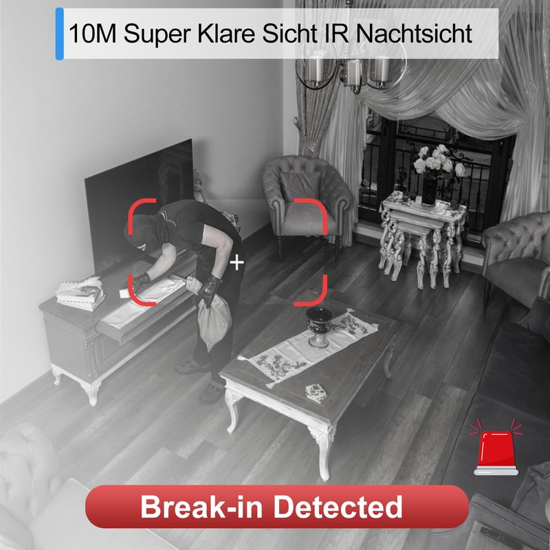 360° WiFi Indoor Security Camera, 3MP, Night Vision, Motion Detection,