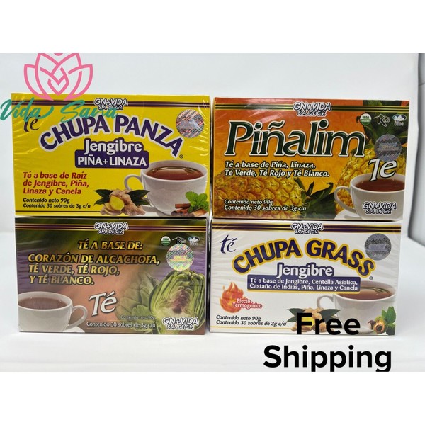 4 Pack Te Pinalim GN+Vida Piñalim TEA Pina Pineapple Diet 120 Days 100%Authentic