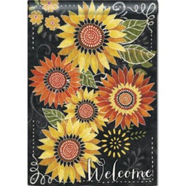 "Sunflower Chalkboard" Welcome Double-Sided 28"x40" Fall House Flag