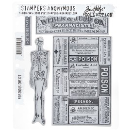 Stampers Anonymous CMS-171 Tim Holtz Cling Rubber Stamp Set, Poisonous