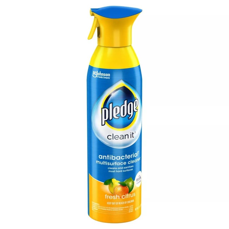 pledge Multi-surface Spray Antibacterial Wood Polish, Citrus, 9.7 Ounce (Pack