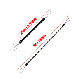 Mini Skater 8 Pcs Plastic Elastic Tether Lanyard for Touch Pens Retractable Anti-Lose Tablet Pens Coil Spring Straps Perfect Tool to Tether a Drawing Pen to Touchscreen (Black, 8.66-inch)