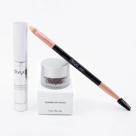 Kit Ceja Divya Sombra En Polvo + Pincel + Potencializador