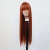 Towarm Ginger Wig with Bangs Long Straight Copper Brown Wig