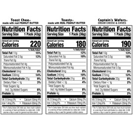 Lance Sandwich Crackers, Variety Pack, 3 Flavors, 10 Individually Wrapped Packs, 6 Sandwiches Each