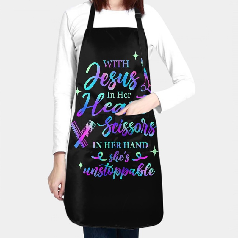 Giwawa Hairstylist Aprons for Women with 2 Pockets Barber Apron