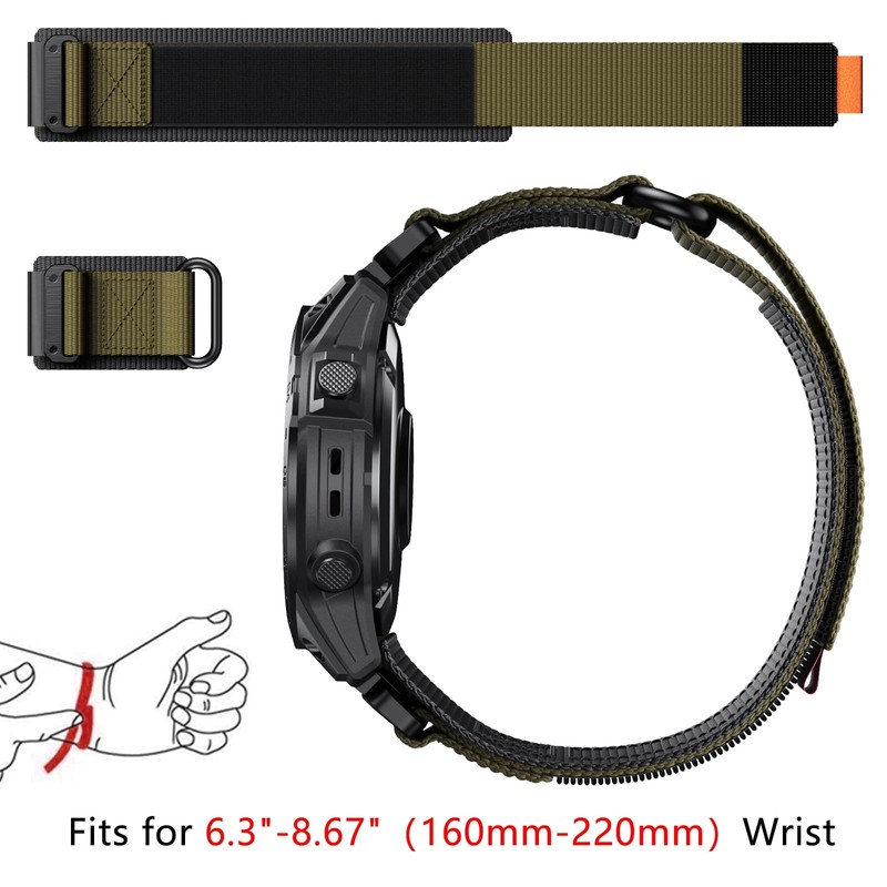YOOSIDE Upgraded Quick Fit 22mm Nylon Watch Strap for Garmin