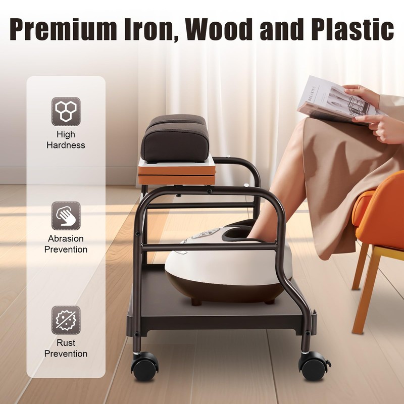 Pedicure Foot Rest, Portable Pedicure Foot Stool Spa Trolley, Foot