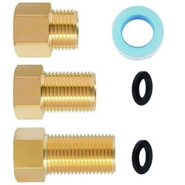 1/2" Male Female Adapter, 1/2 Inch Brass Hex Pipe Extension Fittings for Tub Spout/Shower, 1/2'' Male to 1/2'' Female Adapter of 30/40/50MM,Brass Pipe Fitting with Teflon Tape, Pack of 3