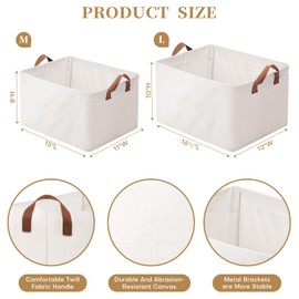 Rectangle Storage Basket, Closet Storage Bins, Fabric Bins for Organization, Storage Baskets for Shelves, Large Baskets for Storage, Closet Organizers and Storage, Shelf Baskets with Wire Frame