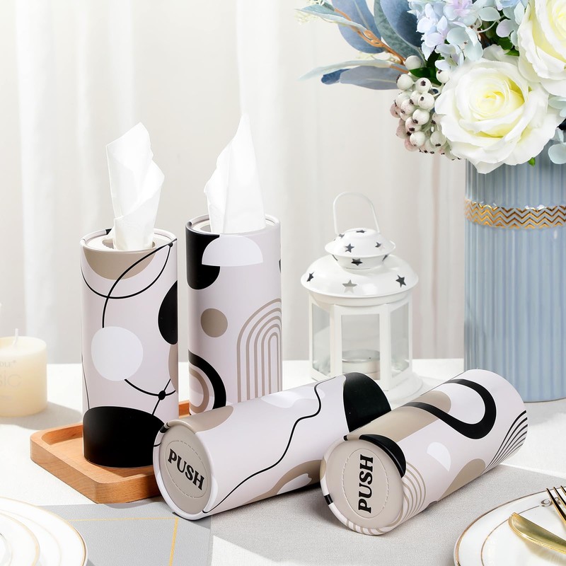 Tatuo 8 Pack Car Tissues Cylinder Holder with 3 Ply