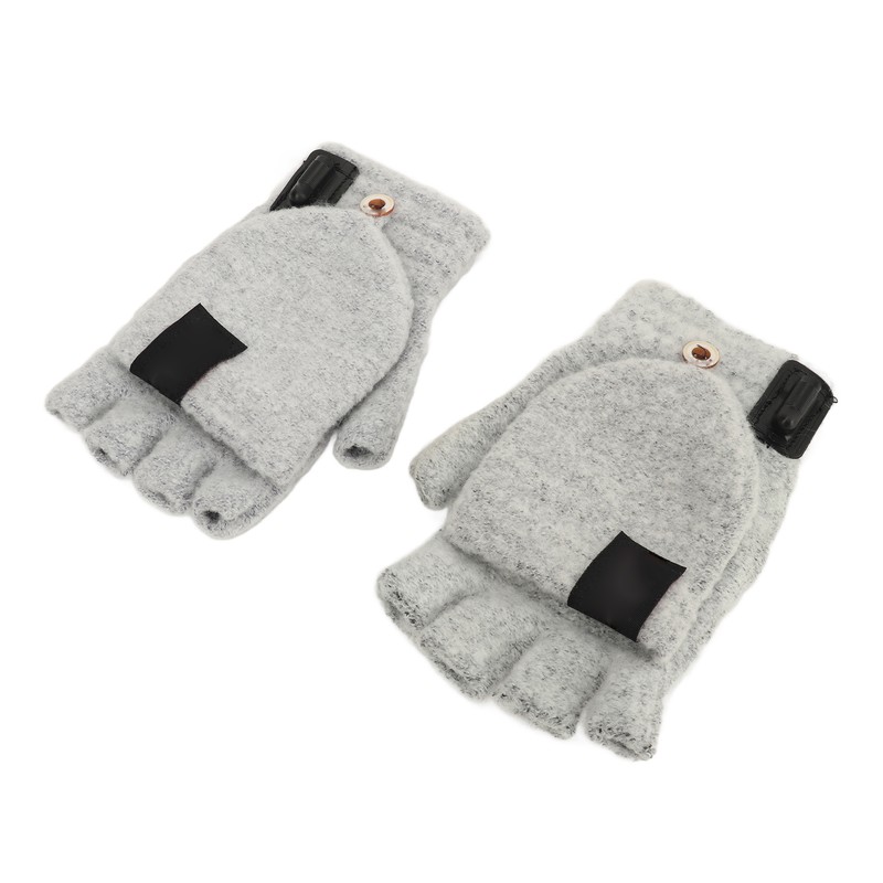 1Pair USB Heated Gloves Adjustable Temperature Electric Heated Gloves for
