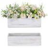 NUPTIO Flower Box Rectangle Centerpieces: 2 Pcs 11.8" Long Wood