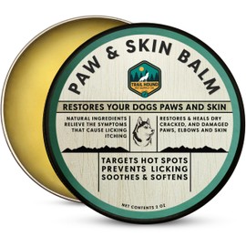 Trail Hound - All Natural Paw, Nose, & Skin Balm 2oz - Protects, Restores & Heals Dry Cracked Paws & Snout - Relieves Itchy Skin - Dog Paw Protector - Paw Soother For Dogs - Lick Safe Dog Paw Pad Balm
