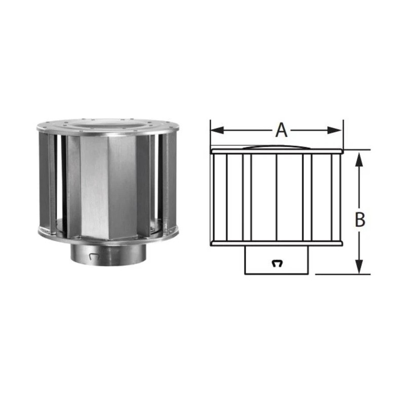 M&G DuraVent MandG DuraVent 8-Inch Inner Diameter B-Vent High-Wind Cap