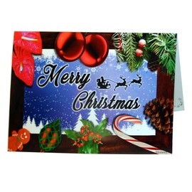 5-500 Pack A5 Luxury Christmas Cards Xmas Greeting Cards Festive Blank message with Envelope - 320GSM UK Made - Family, Friends, Businesses - Winter Wreath Mistletoe Snow Traditional (5 Pack)