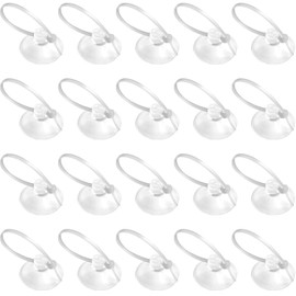 FEBSNOW Aquarium Suction Cups, Fish Tank Suction Cups Aquarium Suction Cup Clip Suction Hooks with 30 PCS Adjustable Cable Ties for Plants, Planter, Binding Moss Shrimp Nest (10)