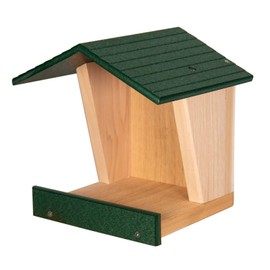 JCs Wildlife Modern Style Cedar Robin Roost with Poly Lumber Roof - Great for Robins, Phoebes, Doves and Swallows - Nesting and Roosting Platform (Green)