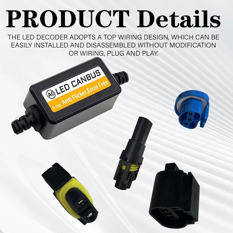 Clwalny 2PCS Car H8/H9/H11 LED Headlight Canbus Decoder, Warning Error