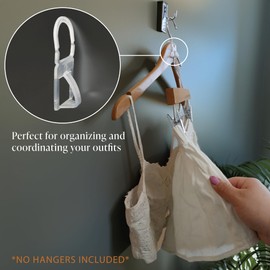 Plastic Piggy Back Clothing Hanger Connectors, Clothes Hanger Combiner/Joiners, 100 Pack