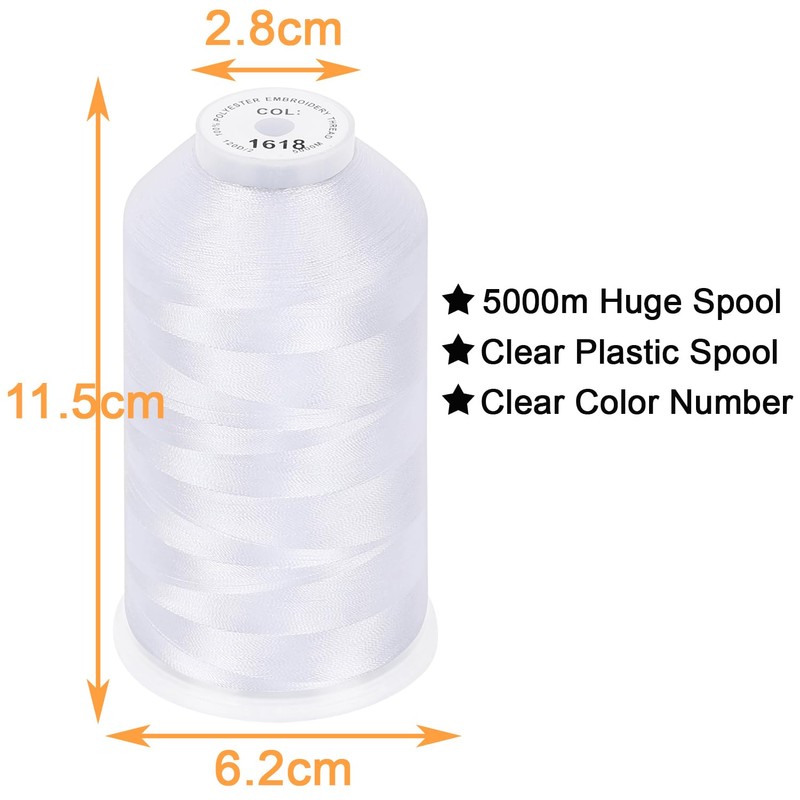 New brothread - Single Huge Spool 5000M Each Polyester Embroidery