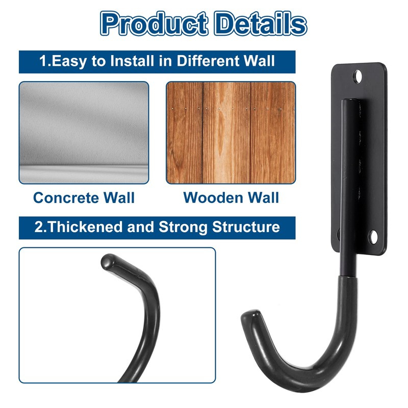 sourcing map 4 Pcs 5.71x2.56 Inch Garage Hanging Hooks, Heavy
