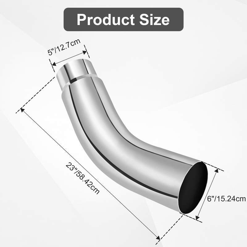 Cabtherlyn Diesel Exhaust Elbow Tip, 5" Inlet 6" Outlet Exhaust