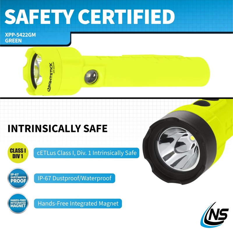 Nightstick XPP-5422GM Intrinsically Safe Dual-Light Flashlight w/Magnets-3 AA (not Included)