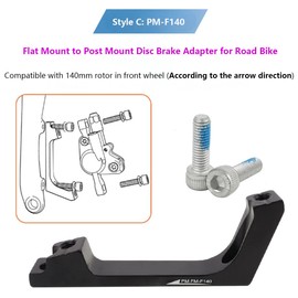 Remeiven Disc Brake Adapter for Road Bike, Flat/Post Mount Caliper Adapters for 140/160 mm Disc Brake Rotor Front Rear Mounting (PM-F140)