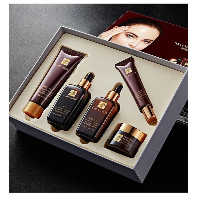 5Pcs/set Fullerene Nicotinamide Skin Care Set Moisturizing Hydrating Face Cream