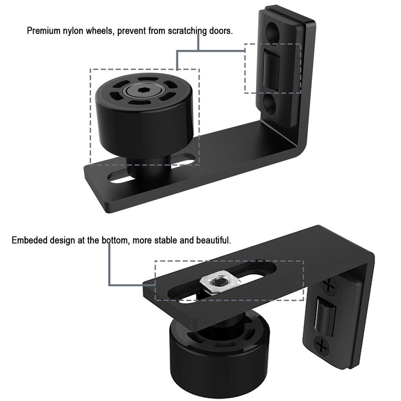 2 Pcs Adjustable Wall Door Floor Guides Bottom Sliding Door