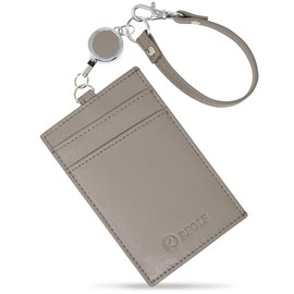 REOLF Pass Case, Commuter Holder, Built-in IC Separator, Reel Included, Double-Sided Reading, Skimming Prevention, Microfiber Leather, Women's, Men's, Greige