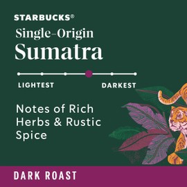Starbucks K-Cup Coffee Pods, Dark Roast Coffee, Sumatra, 100% Arabica, 1 box (10 pods)
