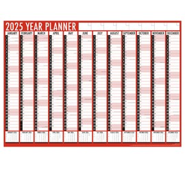 2025 Year Wall Planner Large A1-2025 Wall Calendar Runs January to December Full Year To View - Holidays are Marked - Ideal for Home and Office - 84cm - Folded