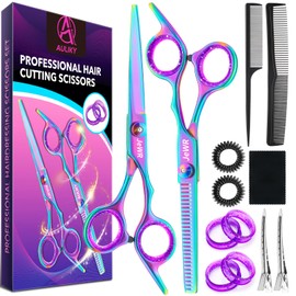 Hairdressing Scissors Hair Thinning Scissors, 6.7”Hair Scissors and Barber Scissors, Professional Hair Cutting Scissors Kit, Stainless Steel Thinning Shears for Barber, Salon, Women, Home, Men