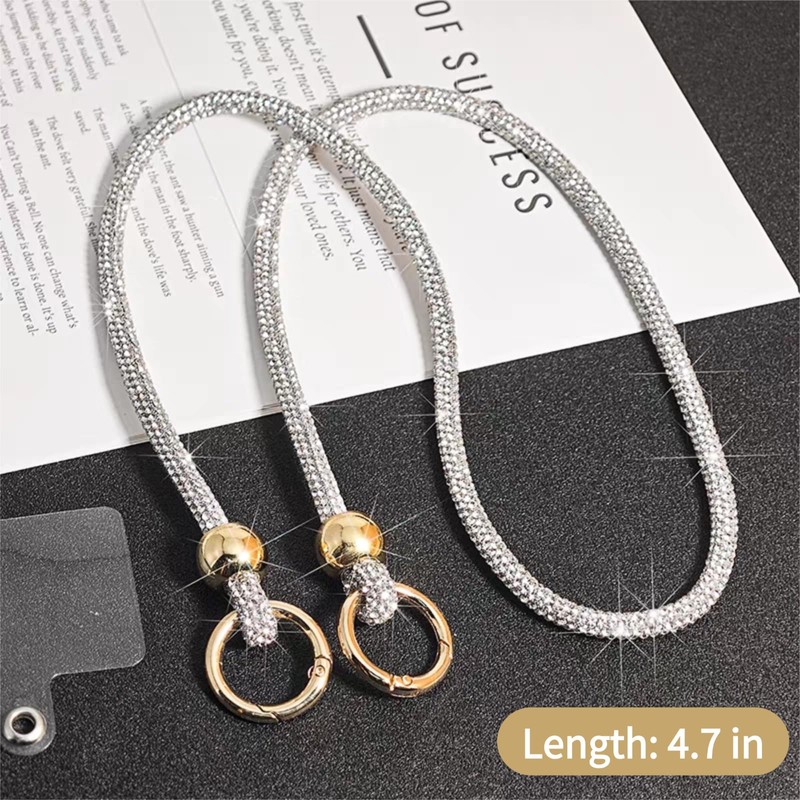 Miewenmogu Crystal Phone Lanyard for Women Sparkling Crossbody Phone Strap
