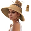 Sun Hats Visor for Women, UV UPF Straw Beach Hat