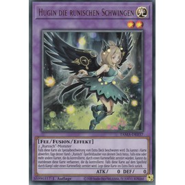 TCG - Hugin the Runic Wings - Ultra Rare - German - 1st Edition - in Set with Ultrapro Toploader - Yugioh - Collector's Card - Trading Card - Card Game - Anime & Manga - 1 Piece