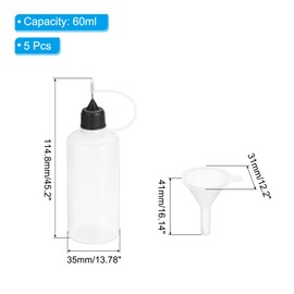 PATIKIL 60ml 2oz Needle Oiler, 5Pcs Glue Applicator Bottle Needle Tip Squeeze Bottle with Stainless Needle Tip and Filter Cup for Gun Oil DIY Craft, White