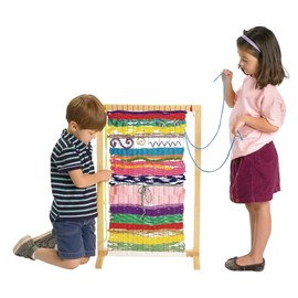 Colorations Wooden Classroom Collaborative Loom, 30 inches H x 19-1/2 inches W x 11-3/4 inches D, Assembly Required, Weaving, Educational, Arts & Crafts, Work Together, Sturdy