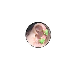 Cute Green Frog Ear Cuff Earrings for Women Vintage Frog Wrap Crawler Earrings No Piercing Earring Jewelry(Green)