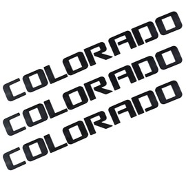 Aimoll 3pcs Colorado Letters Emblems,3D Decal Badges Glossy for Gm Silverado (Black)