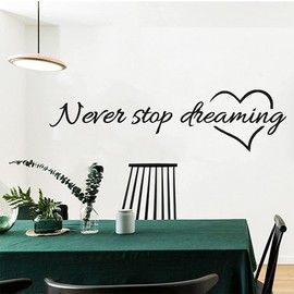 Removable Wall Sticker Quote Never Stop Dreaming DIY Art Wall Tattoo for Home Decor Living Room
