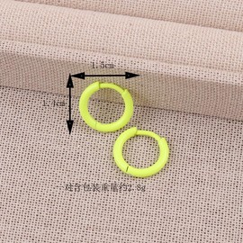 80s Neon Earrings for Women Colorful Round Small Hoop Earrings Retro Geometric Surgical Stainless Steel Huggie Hoop Earring for 80's 90s Outfit Glow Party Accessories-Multi