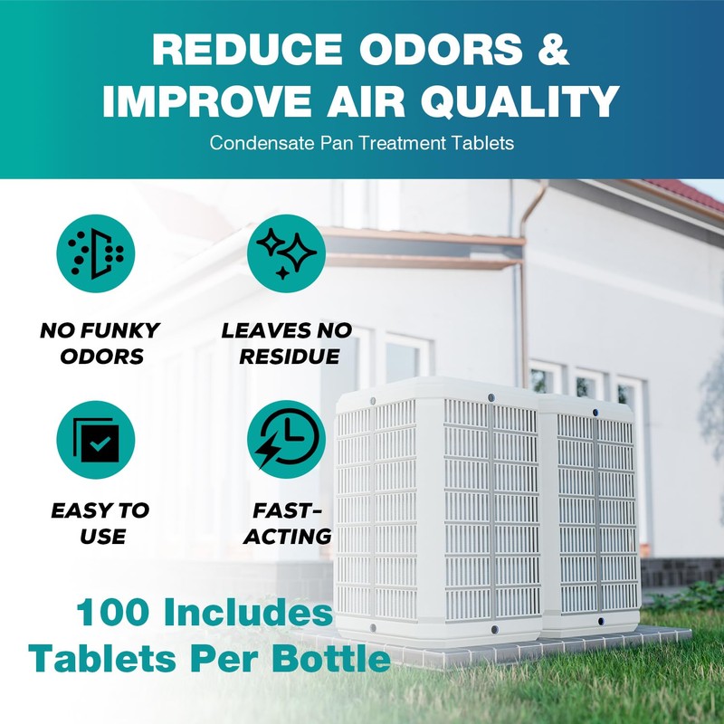100 Tablets A/C Drain Line Cleaner - A/C Drain Line