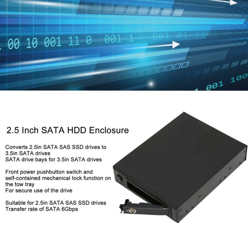 2.5 Inch SATA HDD Enclosure 6Gbps Aluminium Alloy Mechanical Lock
