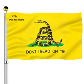 Dont Tread On Me Flags 3x5 Outdoor Double Sided-Y ellow Gadsden Snake Tea Party Flags- Heavy Duty 3 Ply Fade Resistant for Outside