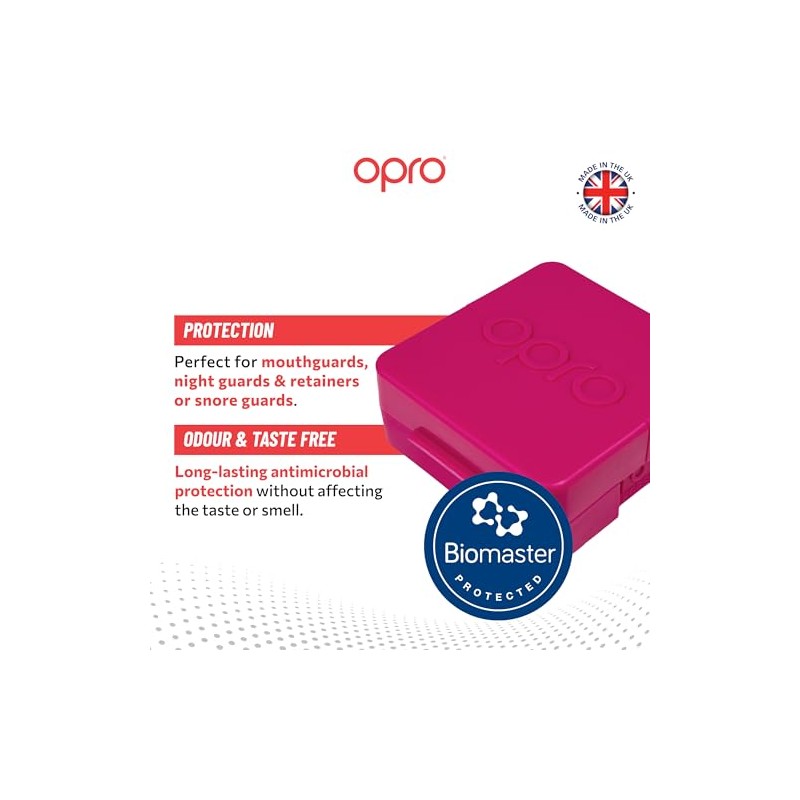 Opro Estuche para Protector Bucal Dental Caja Anti Microbial Rosa