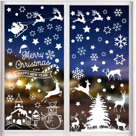 Pack of 166 Christmas Window Stickers, Christmas Stickers, Snowflakes, Window Stickers, Christmas Reusable, Window Stickers Winter